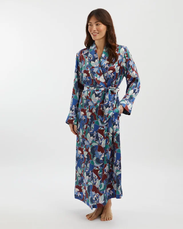 Women's Silk Dressing Gown - Chow's Paisley Tunics Evening elegant